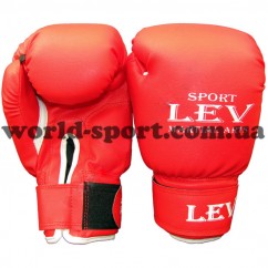 Перчатки бокс Лев 14 OZ (винил, красные)